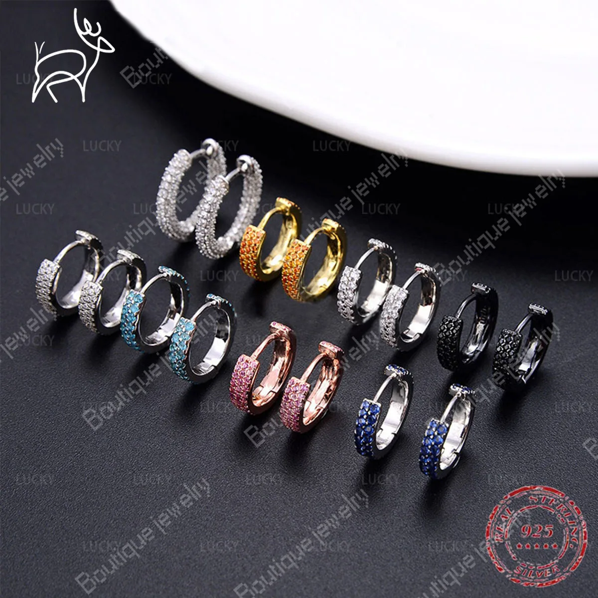 Temperament Sterling Silver Earrings S925 Set with Diamonds, Rings, Simple, Fashionable, Luxurious Moroccan Jewelry
Temperament Sterling Silver Earrings S925 Set with Diamonds, Rings, Simple, Fashionable, Luxurious Moroccan Jewelry