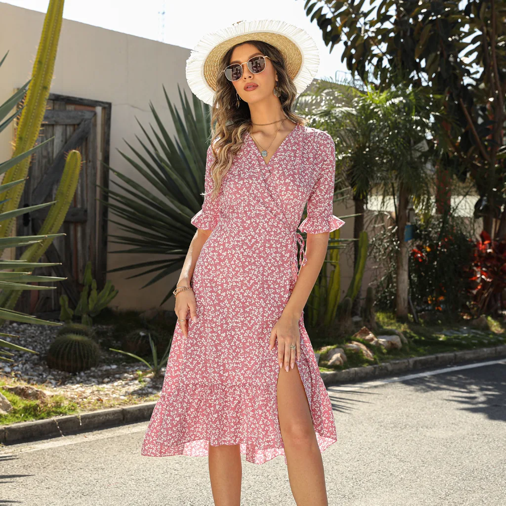 Falbala Print Chic French Long Dress Women Party Summer Vintage Casual Female Dresses Sexy V-neck Boho Beach Sundress Clothing
Falbala Print Chic French Long Dress Women Party Summer Vintage Casual Female Dresses Sexy V-neck Boho Beach Sundress Clothing