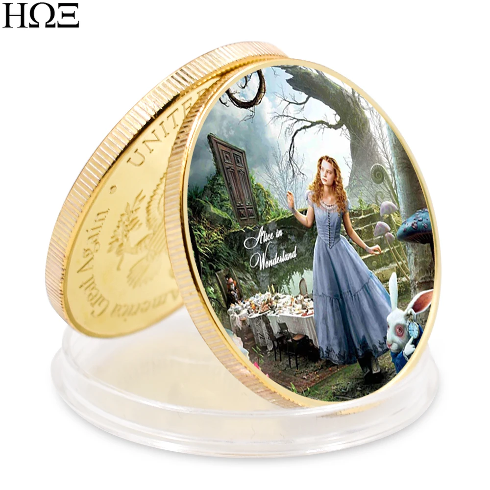 Alice Gold Plated Commemorative Challenge Coin Animation Film and Television Badge Metal Crafts Collection Home Decoration Gifts
Alice Gold Plated Commemorative Challenge Coin Animation Film and Television Badge Metal Crafts Collection Home Decoration Gifts