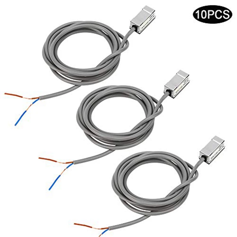 10Pcs Air Cylinder Magnetic Sensor Switch, CS1-F DC/AC 5-240V Adaptable For SC/SI/SU/MI/JSI Type Pneumatic Cylinder
10Pcs Air Cylinder Magnetic Sensor Switch, CS1-F DC/AC 5-240V Adaptable For SC/SI/SU/MI/JSI Type Pneumatic Cylinder