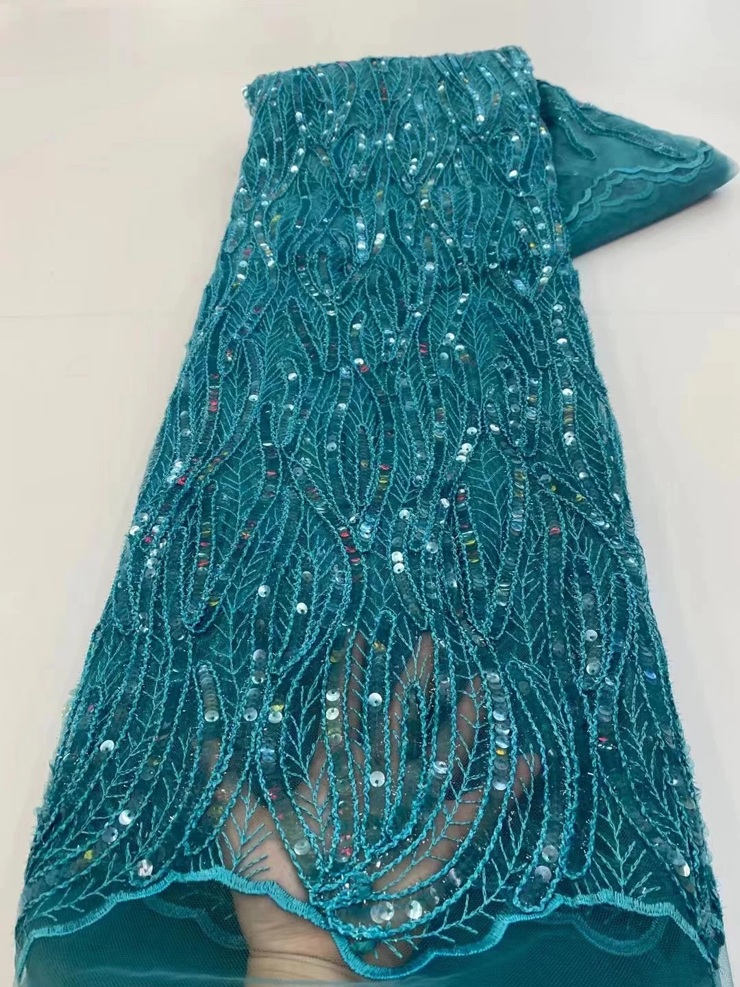 

Последняя модель в африканском стиле, 5 ярдов, 2023, Высококачественная нигерийская французская кружевная ткань с блестками для свадебного платья