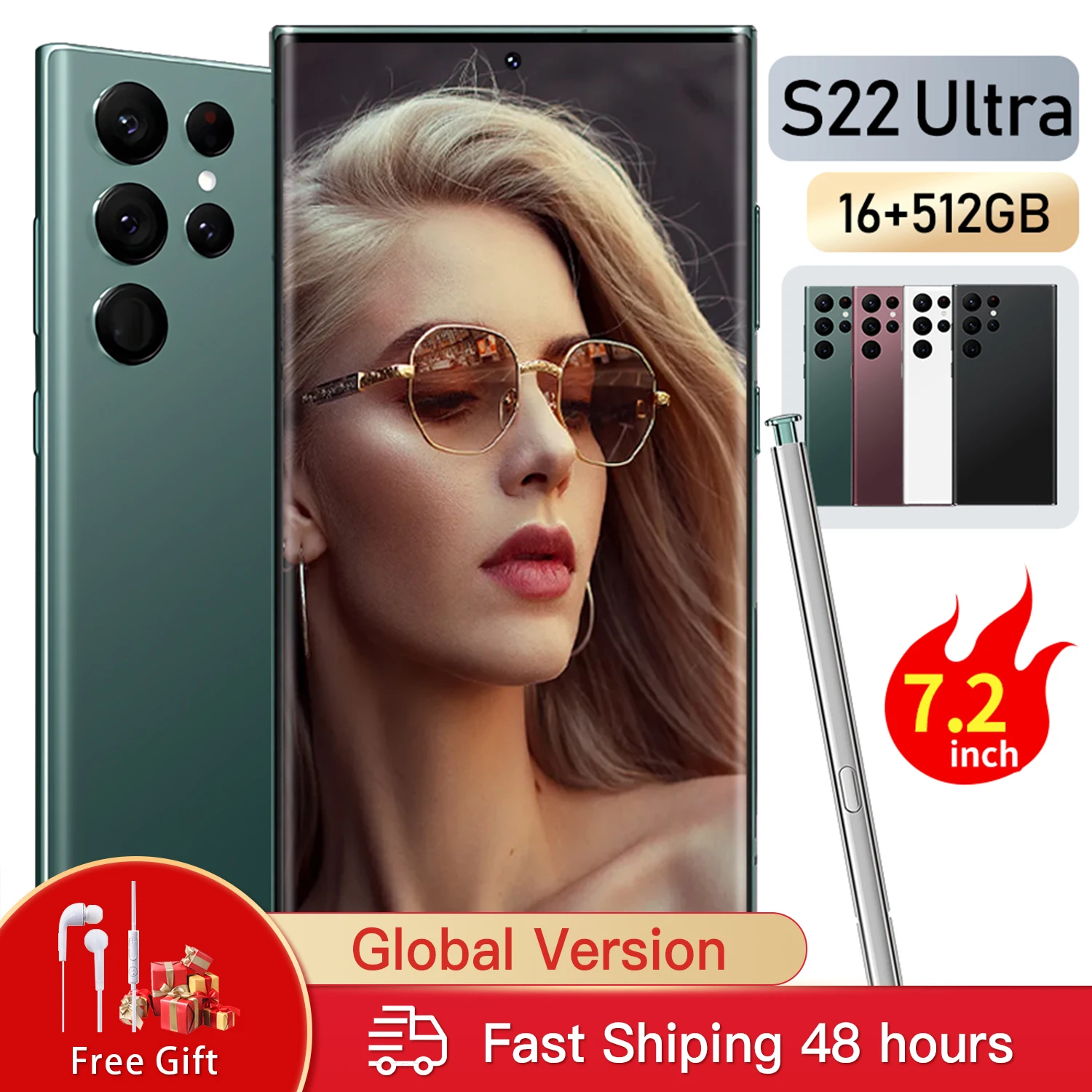 Listed New Version Smartphones S22 Ultra 7.2Inch 5G Celular Cellphone Face ID Unlock 16GB+512GB 5600mAh 24+48MP mobile phone
Listed New Version Smartphones S22 Ultra 7.2Inch 5G Celular Cellphone Face ID Unlock 16GB+512GB 5600mAh 24+48MP mobile phone