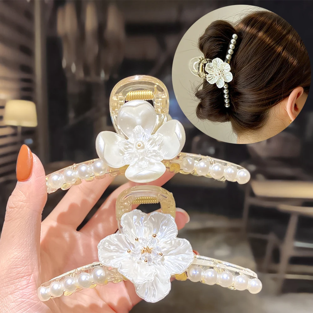 2021 Summer New Style Pearl Flower Hairpin Hair Accessories Ins Plate Hair Shark Clip Hair Catch Women's Back Head Clip Hairpin 
2021 Summer New Style Pearl Flower Hairpin Hair Accessories Ins Plate Hair Shark Clip Hair Catch Women's Back Head Clip Hairpin