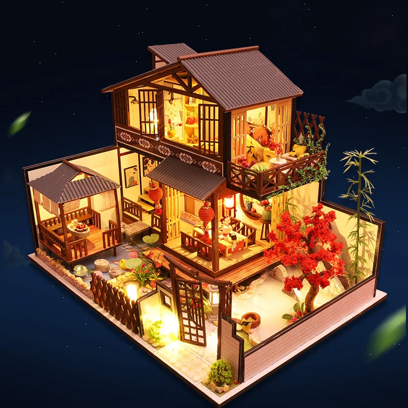 Wooden Doll House Kit Miniature With Furniture Led Lights Japanese Style Casa Diy Villa Dollhouse Toys Adults Children Xmas Gift
Wooden Doll House Kit Miniature With Furniture Led Lights Japanese Style Casa Diy Villa Dollhouse Toys Adults Children Xmas Gift