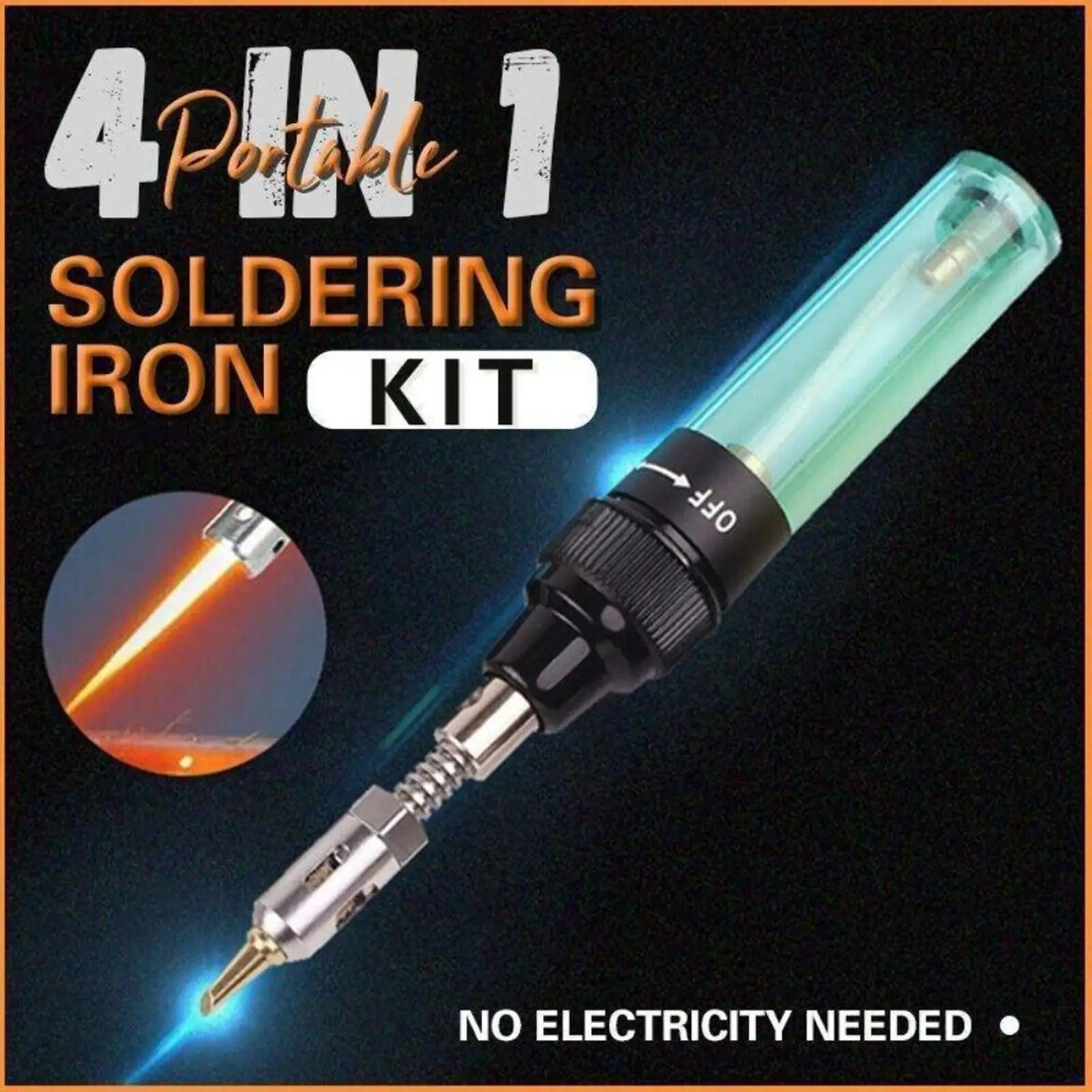 4 IN 1 Portable Gas Soldering Iron 1300 Celsius ButaneGas Blow Torch Gun Wireless Heating Electric Blow Pen Torch Welding Tool
4 IN 1 Portable Gas Soldering Iron 1300 Celsius ButaneGas Blow Torch Gun Wireless Heating Electric Blow Pen Torch Welding Tool