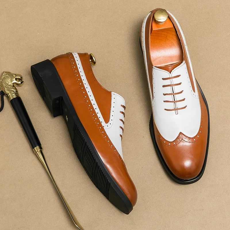 Fashion Brogue Shoes for Men Brown White Men Daily Evening Party Shoes New Cool Male Formal Business Shoes Plus Size 38-48
Fashion Brogue Shoes for Men Brown White Men Daily Evening Party Shoes New Cool Male Formal Business Shoes Plus Size 38-48