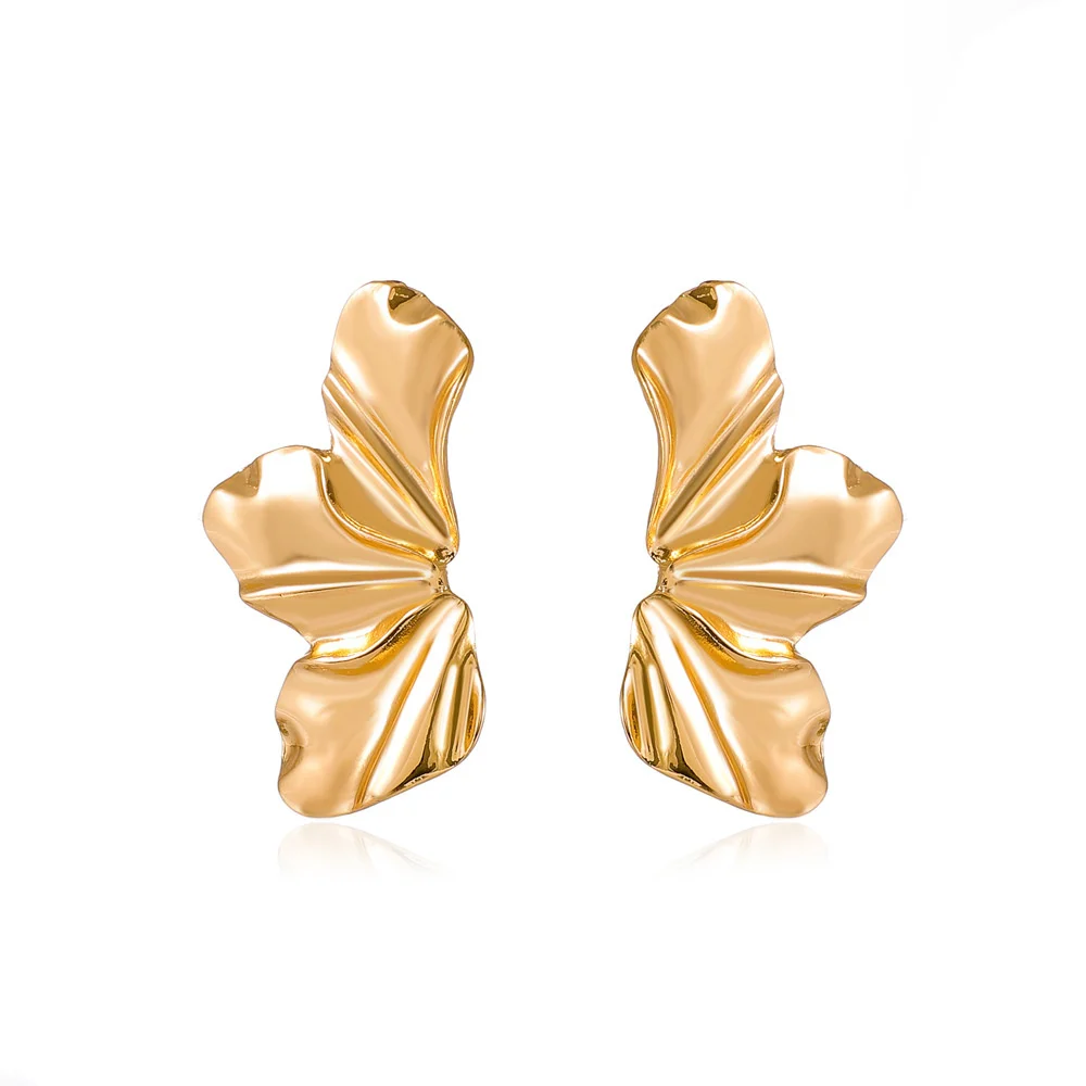 Exaggerated Gold Flower Petals Earrings For Women Simple Temperament Gold Vintage Earrings Luxury Jewelry Free Shipping 2022
Exaggerated Gold Flower Petals Earrings For Women Simple Temperament Gold Vintage Earrings Luxury Jewelry Free Shipping 2022