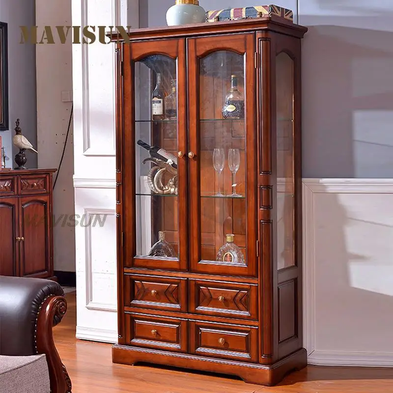 Two-Door American Solid Wood Wine Cabinet Simple Modern Glass Wine Storage Dark Household Paint Craft Vertical Cabinet
Two-Door American Solid Wood Wine Cabinet Simple Modern Glass Wine Storage Dark Household Paint Craft Vertical Cabinet