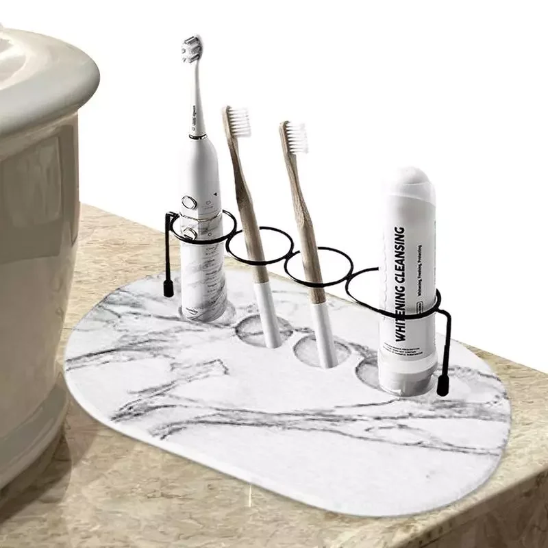Diatom Mud Toothbrush Holder Stylish 4 Slot Tooth Brush Rack Bathroom Countertop Toothbrushes Toothpaste Makeup Brushes Razors
Diatom Mud Toothbrush Holder Stylish 4 Slot Tooth Brush Rack Bathroom Countertop Toothbrushes Toothpaste Makeup Brushes Razors