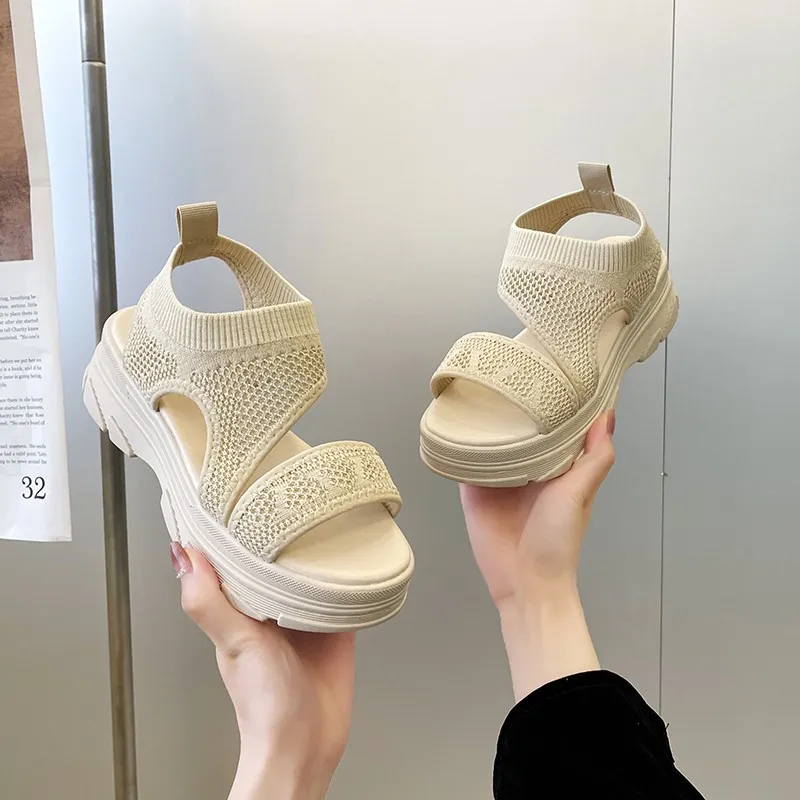 Women Sandals Summer 2022 Platform Sandal Women Casual Shoes Female Open Toes Knitted Mesh Breathable Sneakers босоножки женские
Women Sandals Summer 2022 Platform Sandal Women Casual Shoes Female Open Toes Knitted Mesh Breathable Sneakers босоножки женские