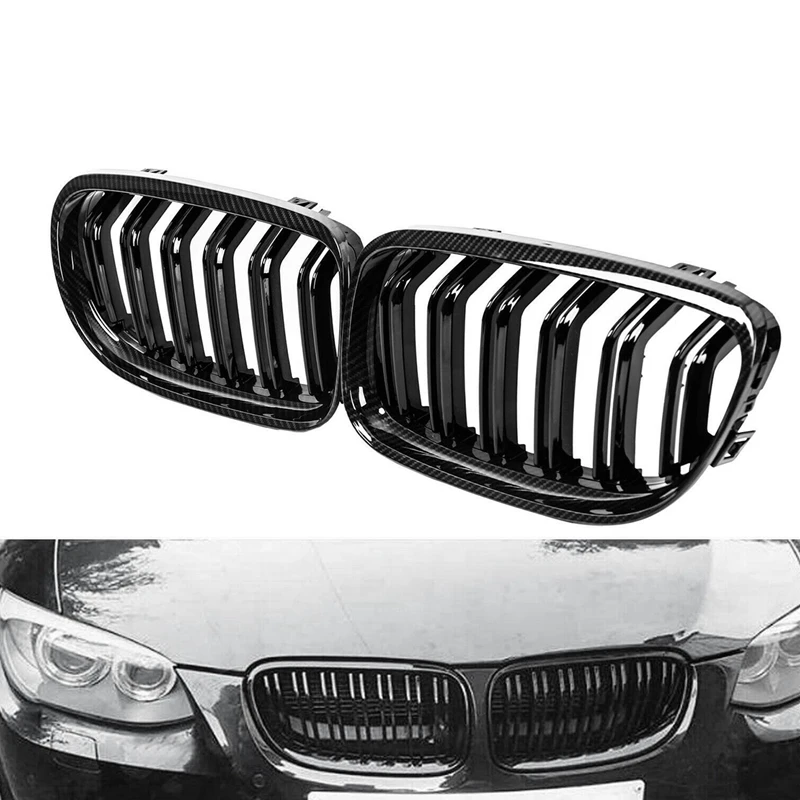 Car Carbon Fiber Glossy Black Double Slat Front Kidney Grille Grill for-BMW E90 E91 LCI 3 Series 2009-2011
Car Carbon Fiber Glossy Black Double Slat Front Kidney Grille Grill for-BMW E90 E91 LCI 3 Series 2009-2011
