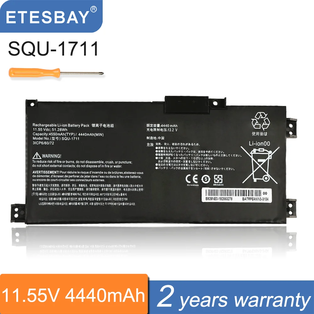 ETESBAY SQU-1711 4440mAh Laptop Battery For ThundeRobot 911 Air 911ME 911MT 911S G7000M G8000M SQU-1718
ETESBAY SQU-1711 4440mAh Laptop Battery For ThundeRobot 911 Air 911ME 911MT 911S G7000M G8000M SQU-1718