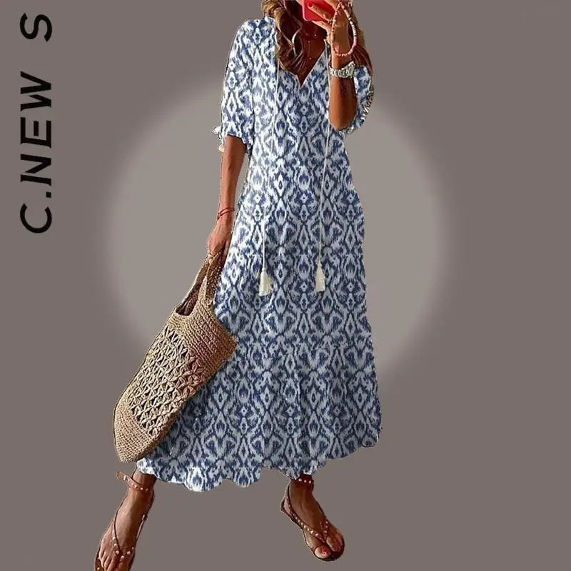 C.New S New Dress Women V Neck Tassel Pleated Party Dress Holiday Simple Outfits Stylish Chic Dresses Woman Vestidos Female
C.New S New Dress Women V Neck Tassel Pleated Party Dress Holiday Simple Outfits Stylish Chic Dresses Woman Vestidos Female