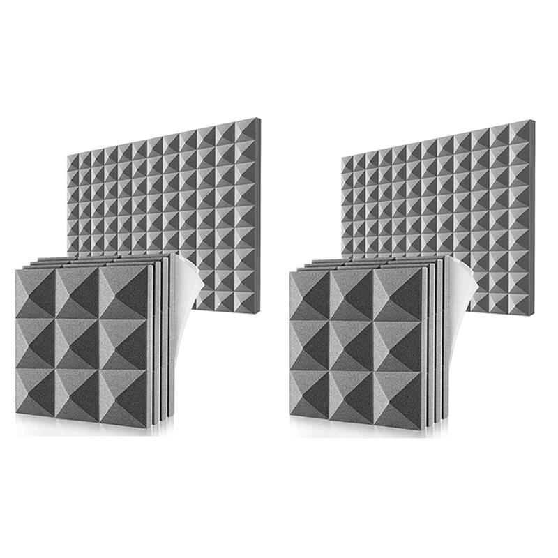 24 Pack Acoustic Foam Panels,Self-Adhesive Sound Proof Foam Panels,For Wall Decor,Music Studio Bedroom Home,5X30x30cm 
24 Pack Acoustic Foam Panels,Self-Adhesive Sound Proof Foam Panels,For Wall Decor,Music Studio Bedroom Home,5X30x30cm