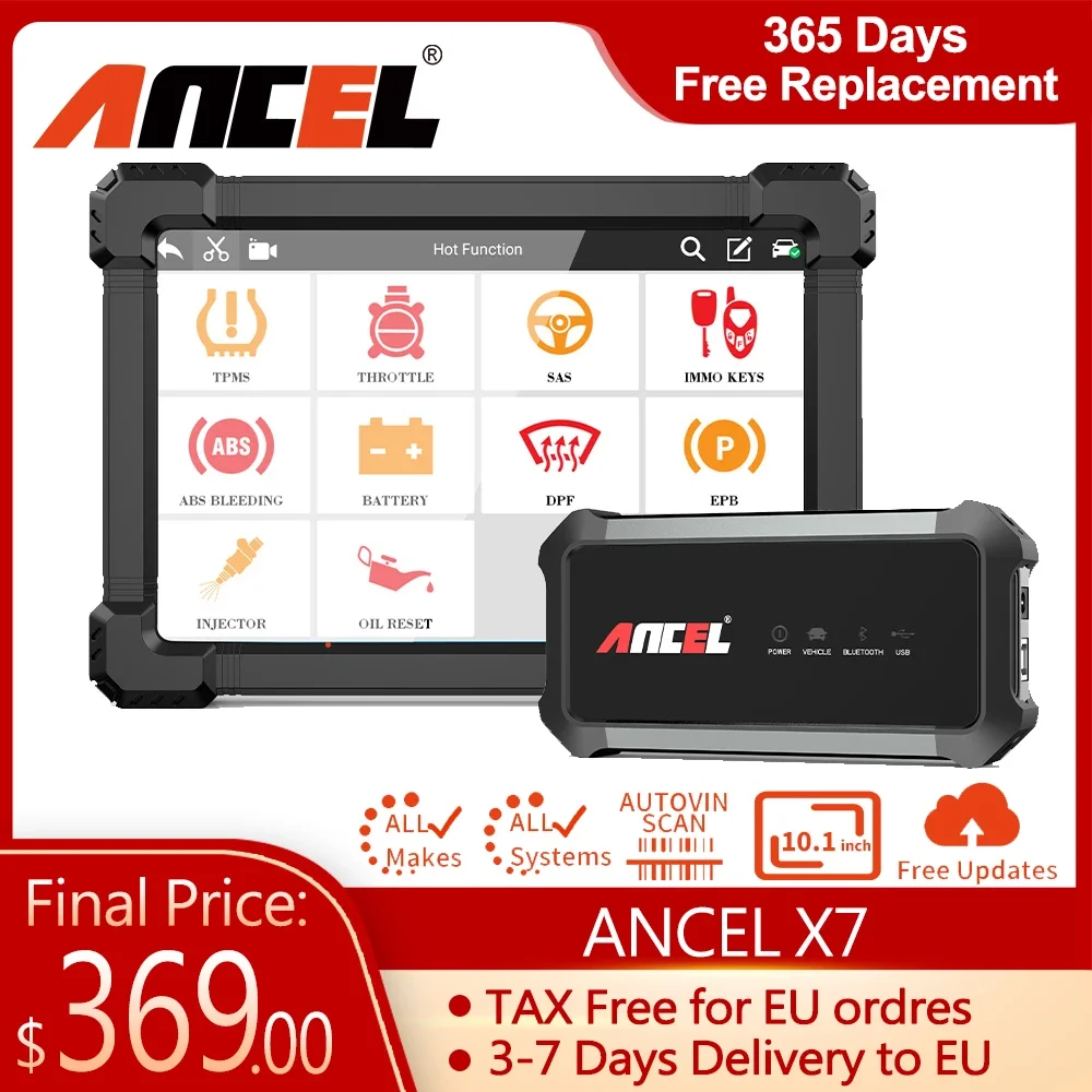 ANCEL X7 OBD2 Car Diagnostic Tool Automotive Scanner All System Code Reader ABS Oil Reset Bluetooth-compatible OBD Scanner
ANCEL X7 OBD2 Car Diagnostic Tool Automotive Scanner All System Code Reader ABS Oil Reset Bluetooth-compatible OBD Scanner