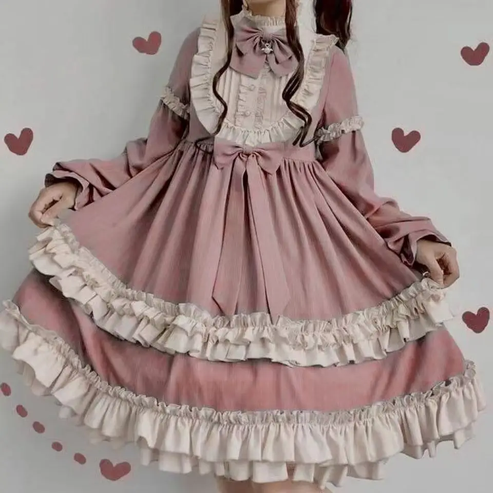 Anbenser Soft Girl Cute Women Lolita OP Dress Flouncing Lace Trim Japanese Harajuku Long Sleeves Doll Teen Dress Fairy Vestidos
Anbenser Soft Girl Cute Women Lolita OP Dress Flouncing Lace Trim Japanese Harajuku Long Sleeves Doll Teen Dress Fairy Vestidos