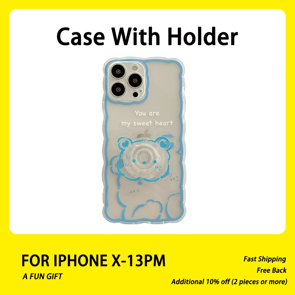 Clear Kawaii Bear Phone Case for IPhone12 Simple 11ProMax Soft Luxury Mobile Shell XR Apple 13 Xs Silicone Cover with Kickstand
Clear Kawaii Bear Phone Case for IPhone12 Simple 11ProMax Soft Luxury Mobile Shell XR Apple 13 Xs Silicone Cover with Kickstand