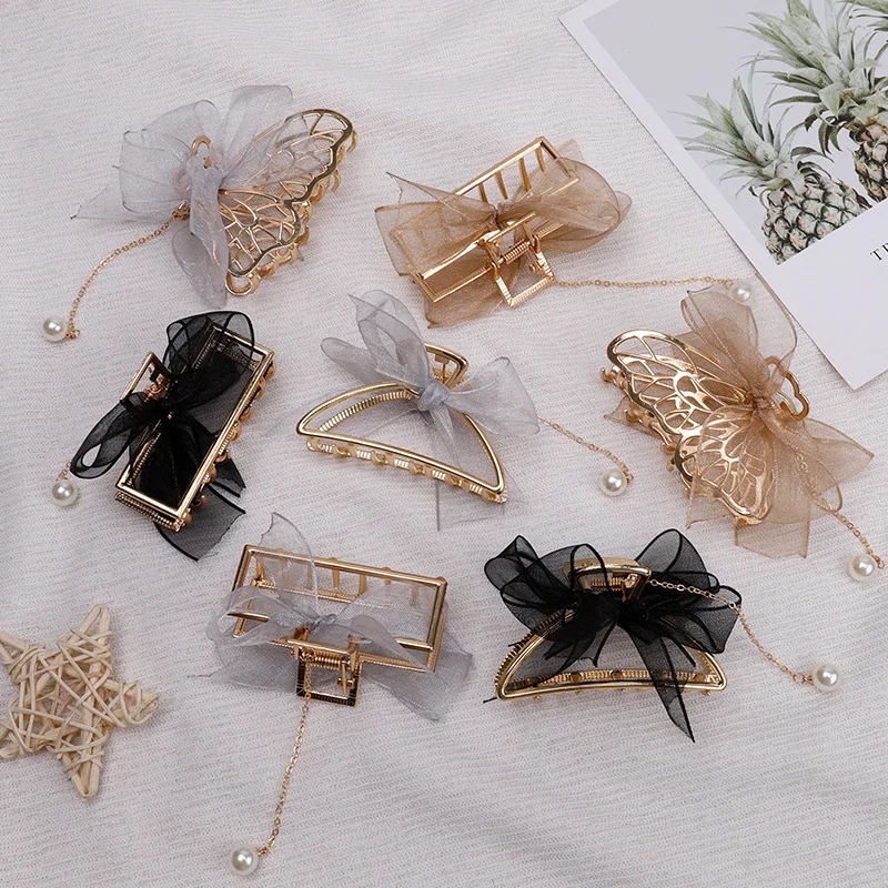 Fashion Mesh Bow Pearl Tassel Grab Clip Summer Women Girls Hair Claws Metal Hair Crab Cross Headband Hairpin Hair Accessories
Fashion Mesh Bow Pearl Tassel Grab Clip Summer Women Girls Hair Claws Metal Hair Crab Cross Headband Hairpin Hair Accessories