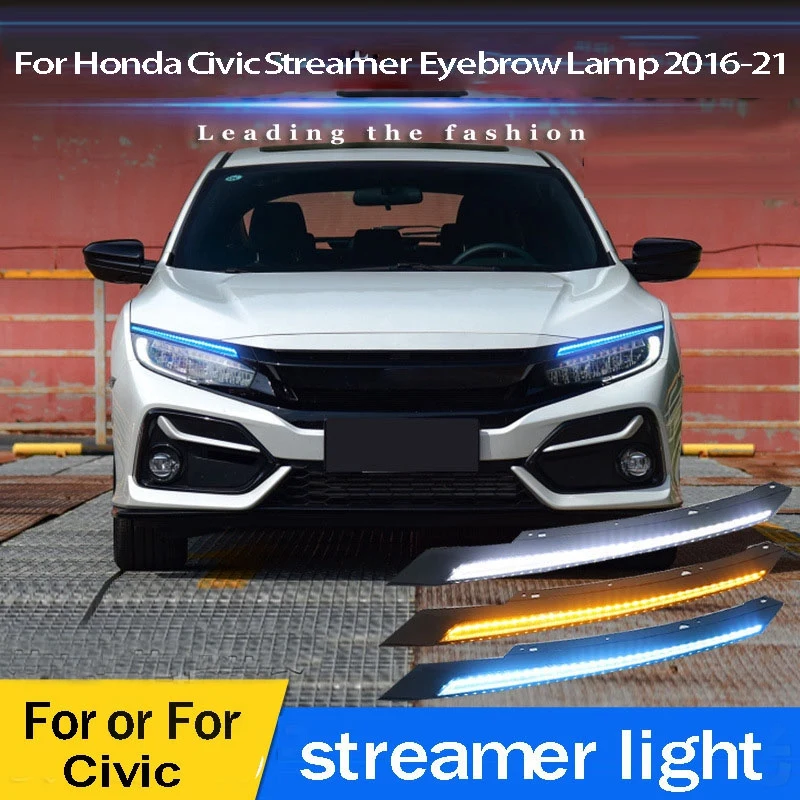 1Pair Car Headlight Eyebrow Decoration Dynamic Turn Signal LED DRL Light for Honda Civic 2016-2021
1Pair Car Headlight Eyebrow Decoration Dynamic Turn Signal LED DRL Light for Honda Civic 2016-2021