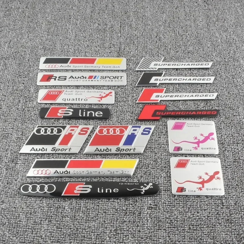 1P Модернизация Sline Car Logo RS Металлическая автомобильная наклейка Хвостовой