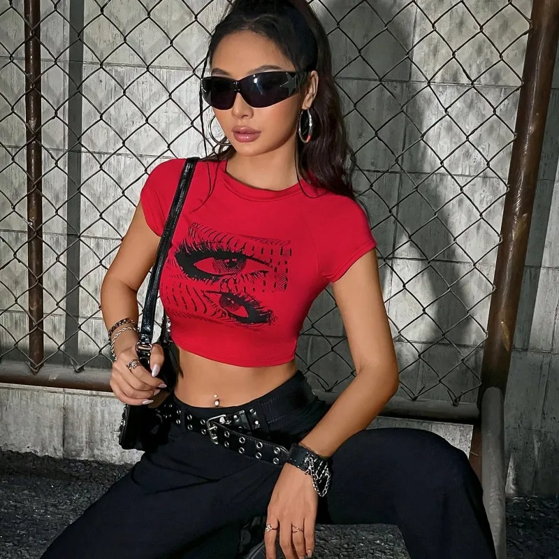 Eye Graphic Round Neck Tee E-Girl Crop Tops Y2k Summer T-Shirt Harajuku Streetwear Short Sleeve For Women Fashion Sexy Baby Tees
Eye Graphic Round Neck Tee E-Girl Crop Tops Y2k Summer T-Shirt Harajuku Streetwear Short Sleeve For Women Fashion Sexy Baby Tees