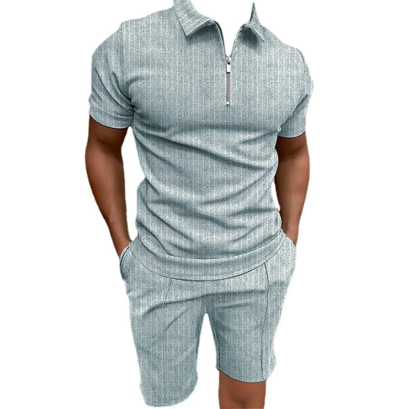 Summer Men's Solid Color Polo Shirt Set High Quality Men's Sport Fashion Zipper Short Sleeve Polo Shirt Sportswear Two-Piece Set
Summer Men's Solid Color Polo Shirt Set High Quality Men's Sport Fashion Zipper Short Sleeve Polo Shirt Sportswear Two-Piece Set