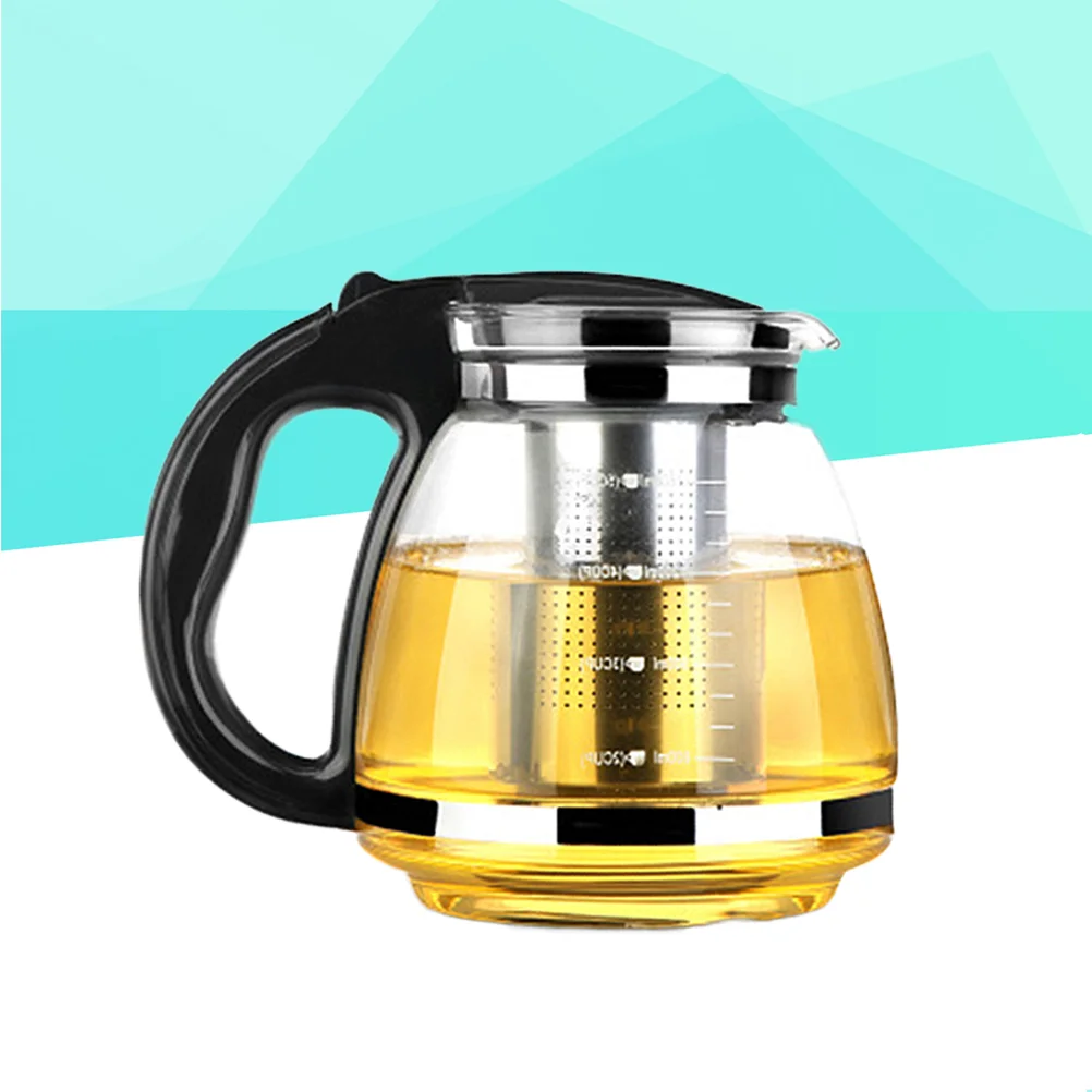 

Teapot with Removable Infuser 2000ml Tea Kettle Blooming and Loose Leaf Tea Maker Set Clear Teapots 67 Oz Black