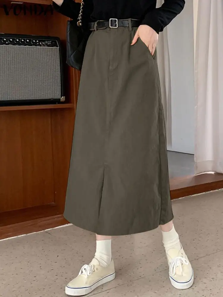 VONDA Vintage High Waist Long Skirts 2022 Summer Women Split Casual Baggy Party Skirt Fashion Loose Solid Streetwear Bottoms
VONDA Vintage High Waist Long Skirts 2022 Summer Women Split Casual Baggy Party Skirt Fashion Loose Solid Streetwear Bottoms