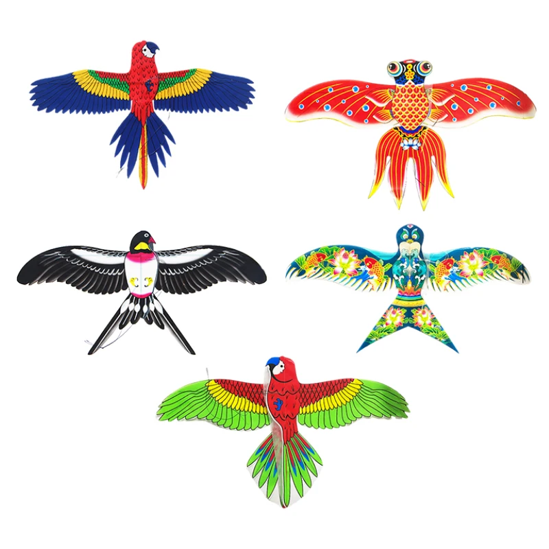 

1Set Children Kite Flying Kids Outdoor Toys Kite Factory Ripstop Plastic Butterfly Swallow Parrot Kites With Handle Angel High