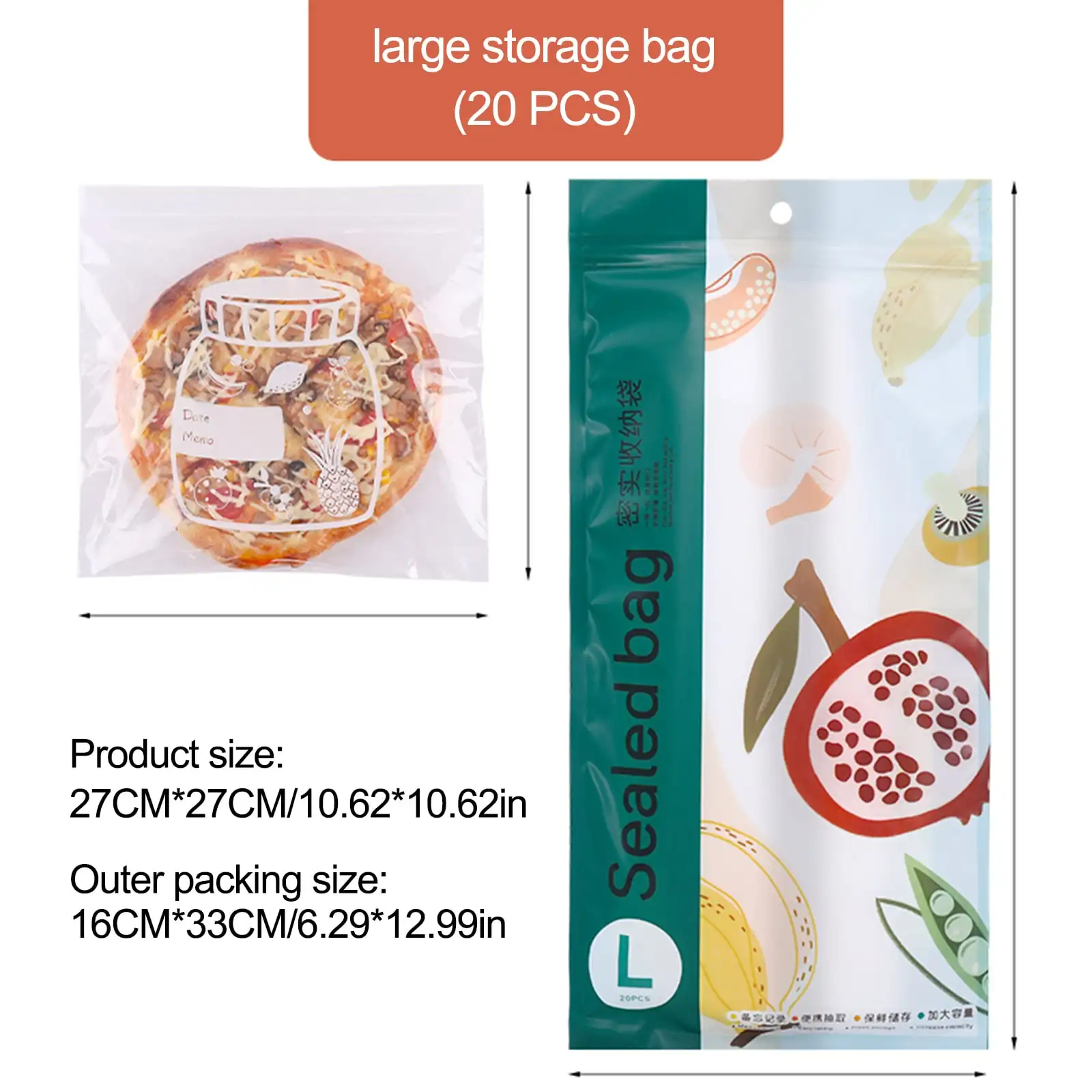 Keeping Bag Storage Bags Food-grade PE L- 11x11 In M- 7.1x7.1 In No Odor S- 6.3x5.6 In Safe For Storing Fresh Food
Keeping Bag Storage Bags Food-grade PE L- 11x11 In M- 7.1x7.1 In No Odor S- 6.3x5.6 In Safe For Storing Fresh Food