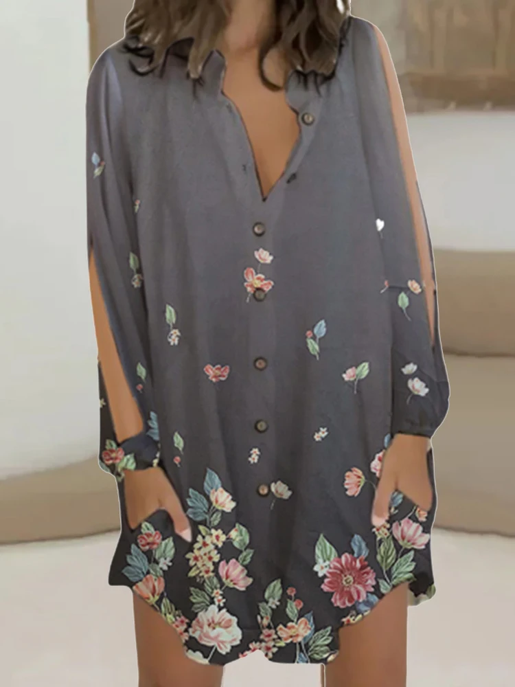 Lapel Button Loose Summer Thin Blouse Street Fashion New Chiffon Pullover Butterfly Print Hollow Long Sleeve Ladies Office Shirt
Lapel Button Loose Summer Thin Blouse Street Fashion New Chiffon Pullover Butterfly Print Hollow Long Sleeve Ladies Office Shirt