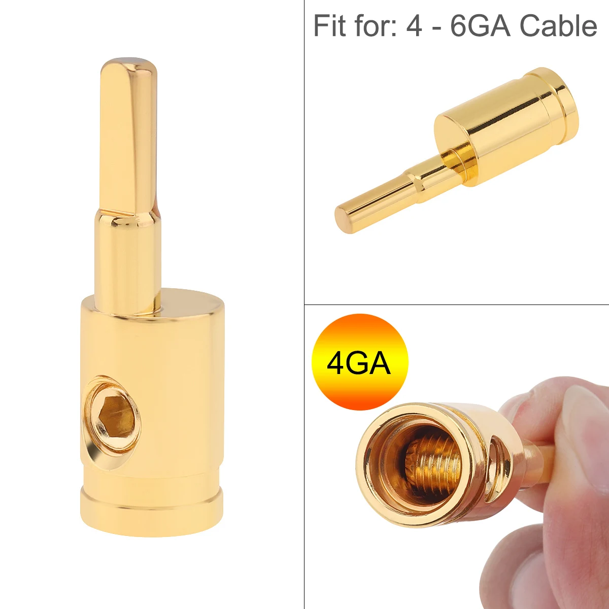 Amp Input Reducer 4 Gauge to 6 Gauge Wire Reducer Power Ground Adapters Gold Plated Brass Audio Amp Wire Terminal Blocks Reducer
Amp Input Reducer 4 Gauge to 6 Gauge Wire Reducer Power Ground Adapters Gold Plated Brass Audio Amp Wire Terminal Blocks Reducer