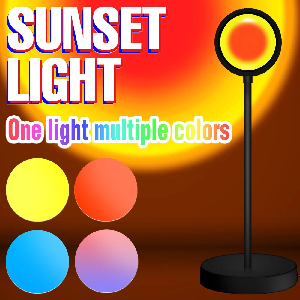 Sunset Light LED Rainbow Projectors Lamp USB Night Light Neon Lamp Holiday Atmosphere Nightlights Christmas Background Decorate
Sunset Light LED Rainbow Projectors Lamp USB Night Light Neon Lamp Holiday Atmosphere Nightlights Christmas Background Decorate