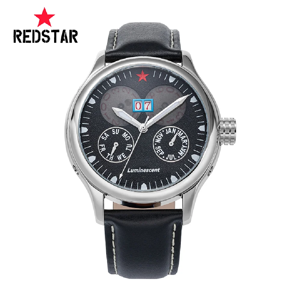 Red Star Super Multi-Function Automatic Watch Men Big Luminous Date Seagull Movement Mechanical Wristwatches Week Month Display
Red Star Super Multi-Function Automatic Watch Men Big Luminous Date Seagull Movement Mechanical Wristwatches Week Month Display