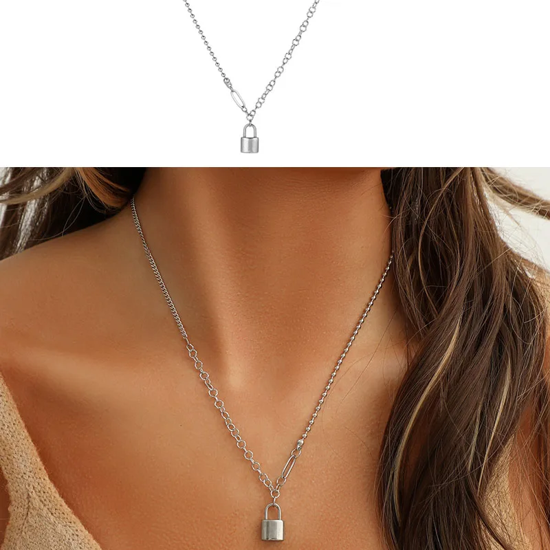 Unisex Stainless Steel Chain Lock Pendant Link Necklace Silver Color Fashion Goth Jewelry Party Punk Long Necklace Gift
Unisex Stainless Steel Chain Lock Pendant Link Necklace Silver Color Fashion Goth Jewelry Party Punk Long Necklace Gift