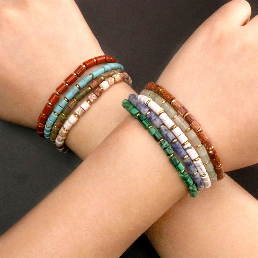 New Multicolor Natural Cylindrical Shape Stone Bracelets Adjustable Handmade Semi-precious Stones Charm Jewelry For Women Gifts
New Multicolor Natural Cylindrical Shape Stone Bracelets Adjustable Handmade Semi-precious Stones Charm Jewelry For Women Gifts