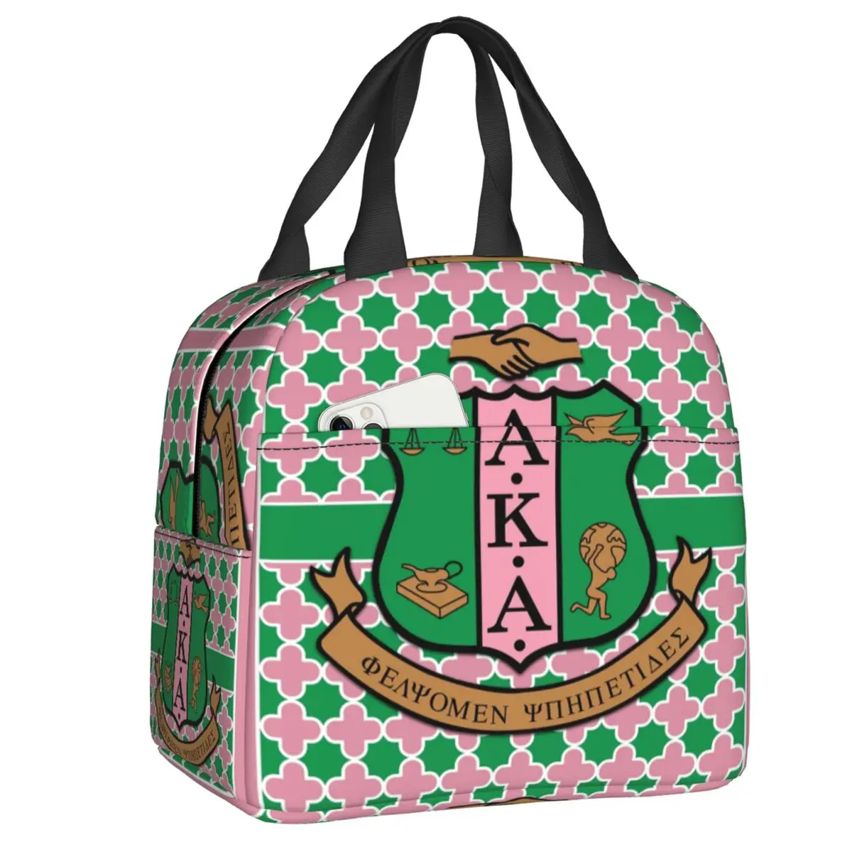 Custom AKA Lunch Bag Women Cooler Thermal Insulated Lunch Boxes for Student School
Custom AKA Lunch Bag Women Cooler Thermal Insulated Lunch Boxes for Student School