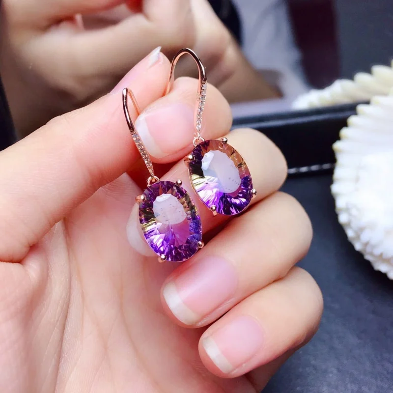 Korean Fashion Colorful Gemstone Amethyst Earrings for Women Silver Color Earring Charm Jewelry Party Gift Pendientes Mujer
Korean Fashion Colorful Gemstone Amethyst Earrings for Women Silver Color Earring Charm Jewelry Party Gift Pendientes Mujer