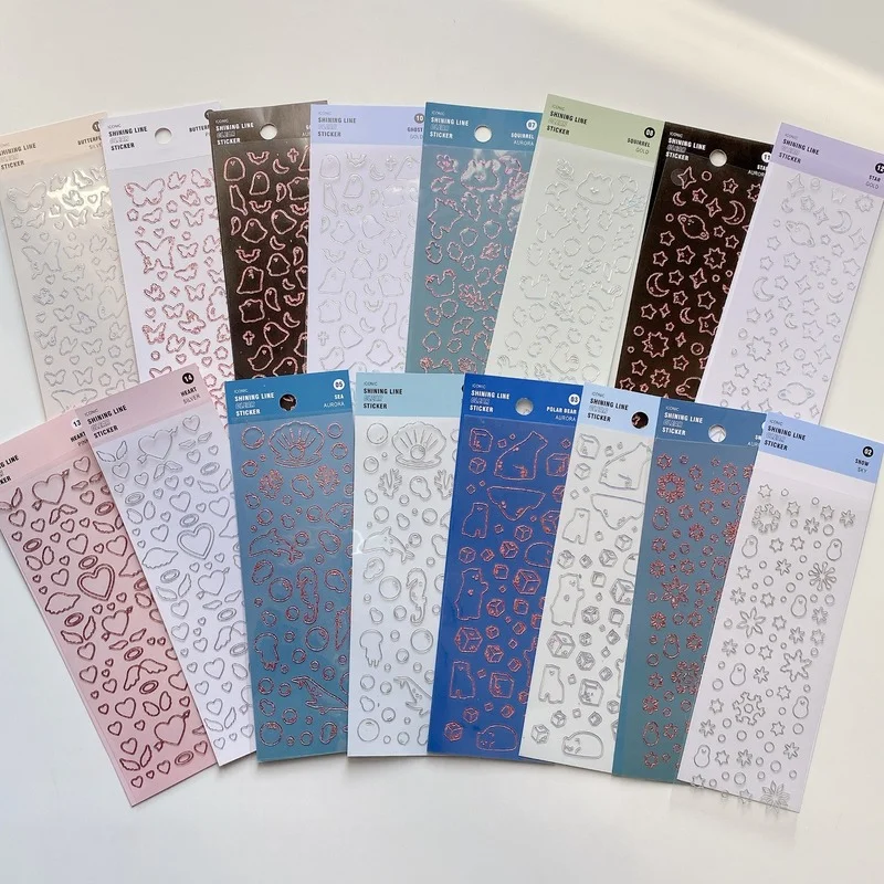 1 Sheet Transparent Flash Laser Line Stickers Decorative Stationery DIY Scrapbooking Material Pvc Stickers Cute Album Stick
1 Sheet Transparent Flash Laser Line Stickers Decorative Stationery DIY Scrapbooking Material Pvc Stickers Cute Album Stick