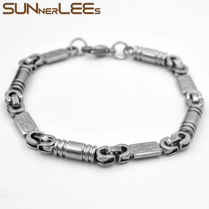 Браслет из нержавеющей стали SUNNERLEES 316L, 6 мм, Геометрическая цепочка серебристого цвета, для мужчин и женщин, Подарочная бижутерия SC248
Браслет из нержавеющей стали SUNNERLEES 316L, 6 мм, Геометрическая цепочка серебристого цвета, для мужчин и женщин, Подарочная бижутерия SC248