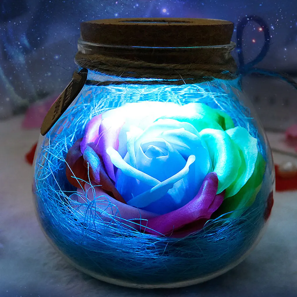 Glass LED Bottle Night Light Realistic Appearance With Colorful Mood Light Eco-friendly Glass Flower
Glass LED Bottle Night Light Realistic Appearance With Colorful Mood Light Eco-friendly Glass Flower