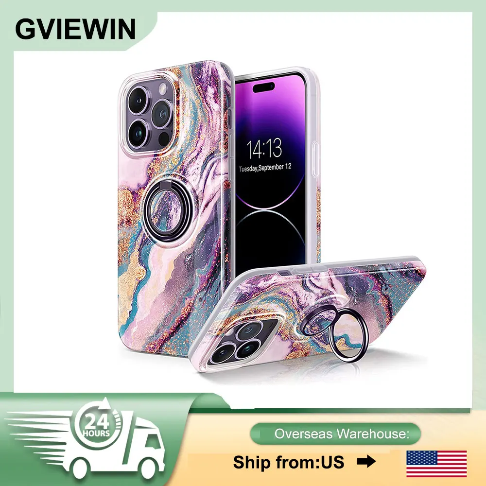 GVIEWIN phone case For iPhone 14 Pro Max 6.7 inch With Built-in 360 ° Rotatable Ring Holder ultra-thin Marble Phone Holder
GVIEWIN phone case For iPhone 14 Pro Max 6.7 inch With Built-in 360 ° Rotatable Ring Holder ultra-thin Marble Phone Holder