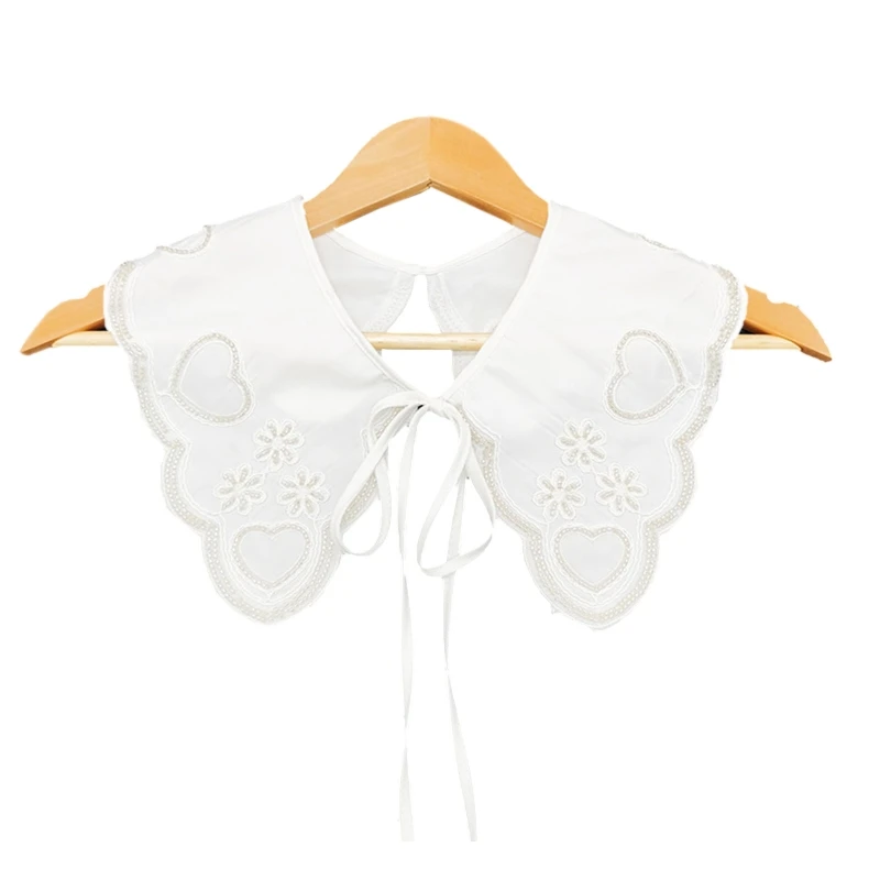Women Sweet Girls Doll Detachable Collar Shawl Cute Embroidery Beaded Love Heart Floral Pattern Scarf Lace-Up Capelet
Women Sweet Girls Doll Detachable Collar Shawl Cute Embroidery Beaded Love Heart Floral Pattern Scarf Lace-Up Capelet