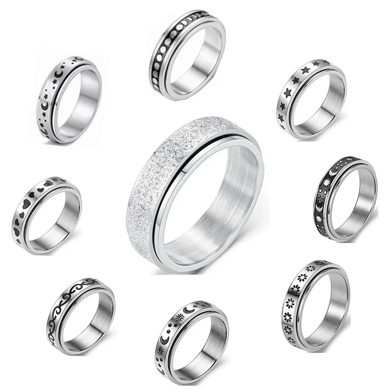 Star Moon Rotating Dynamic Titanium Steel Ring European and American Creative Decompression Meditation Stainless Steel Ring
Star Moon Rotating Dynamic Titanium Steel Ring European and American Creative Decompression Meditation Stainless Steel Ring