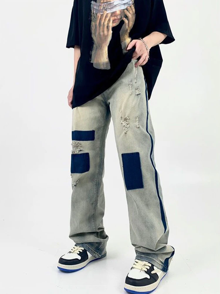 Men Ripped Patchwear Jeans Pants Men Hip Hop Punk Blue Denim Trousers Male Oversize Vintage Japanese Streetwear
Men Ripped Patchwear Jeans Pants Men Hip Hop Punk Blue Denim Trousers Male Oversize Vintage Japanese Streetwear