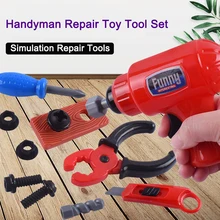 Handyman Repair Toy Tool Set Pretend Play Construction Engineer Simulation Repair Tools Pretend Toy for Kids Screwdriver Hammer
