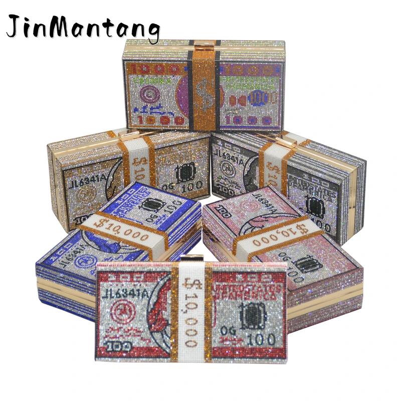 Luxury $100 Dollars Rhinestone Crystal Money Bag Clutch Evening Purse Woman Diamond Bling Bridal Party Rhinestone Money Wallet
Luxury $100 Dollars Rhinestone Crystal Money Bag Clutch Evening Purse Woman Diamond Bling Bridal Party Rhinestone Money Wallet