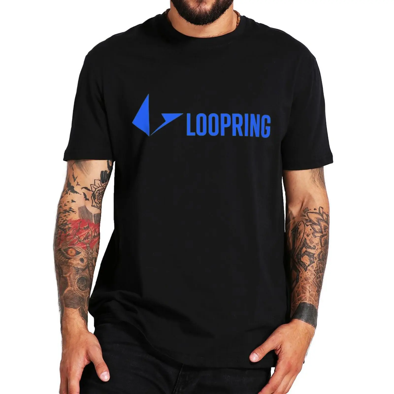 

Loopring LRC Blockchain Logo T-Shirt Crypto Coin Token Fans Men Clothing Summer 100% Cotton Premium T Shirt EU Size
