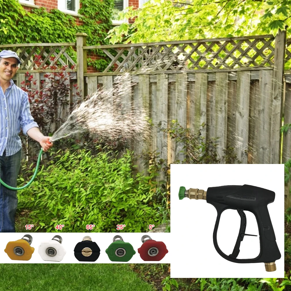 High Pressure Washer Gun With 5 Nozzles 1/4" Quick Disconnect Fitting Water Gun For Garden Watering Car Washing Supplies
High Pressure Washer Gun With 5 Nozzles 1/4" Quick Disconnect Fitting Water Gun For Garden Watering Car Washing Supplies