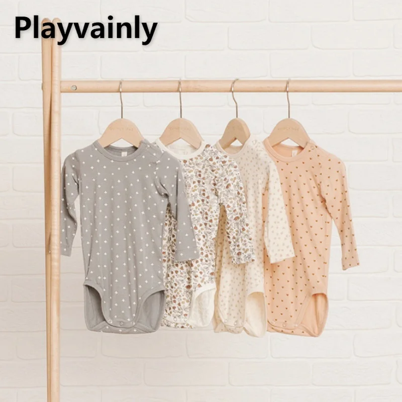 2022 New Spring Baby Girls Boys Bodysuit Round Collar Long Sleeves Dot Floral Cotton Jumpsuit+Cap Newborn Casual Clothes E1676
2022 New Spring Baby Girls Boys Bodysuit Round Collar Long Sleeves Dot Floral Cotton Jumpsuit+Cap Newborn Casual Clothes E1676